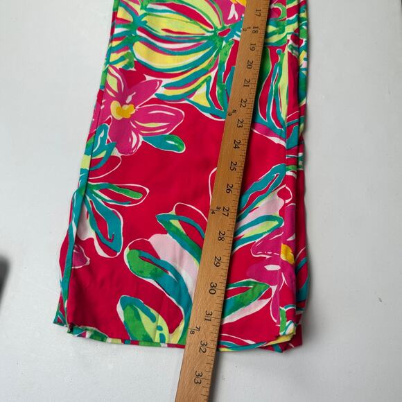Lilly Pulitzer Pants Womens Medium Pink Cambridge Palazzo Jungle Tumble Resort - Picture 12 of 15